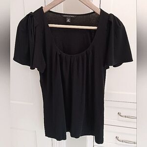 Banana Republic Flutter Sleeve Scoopneck Short Sleeved Blouse